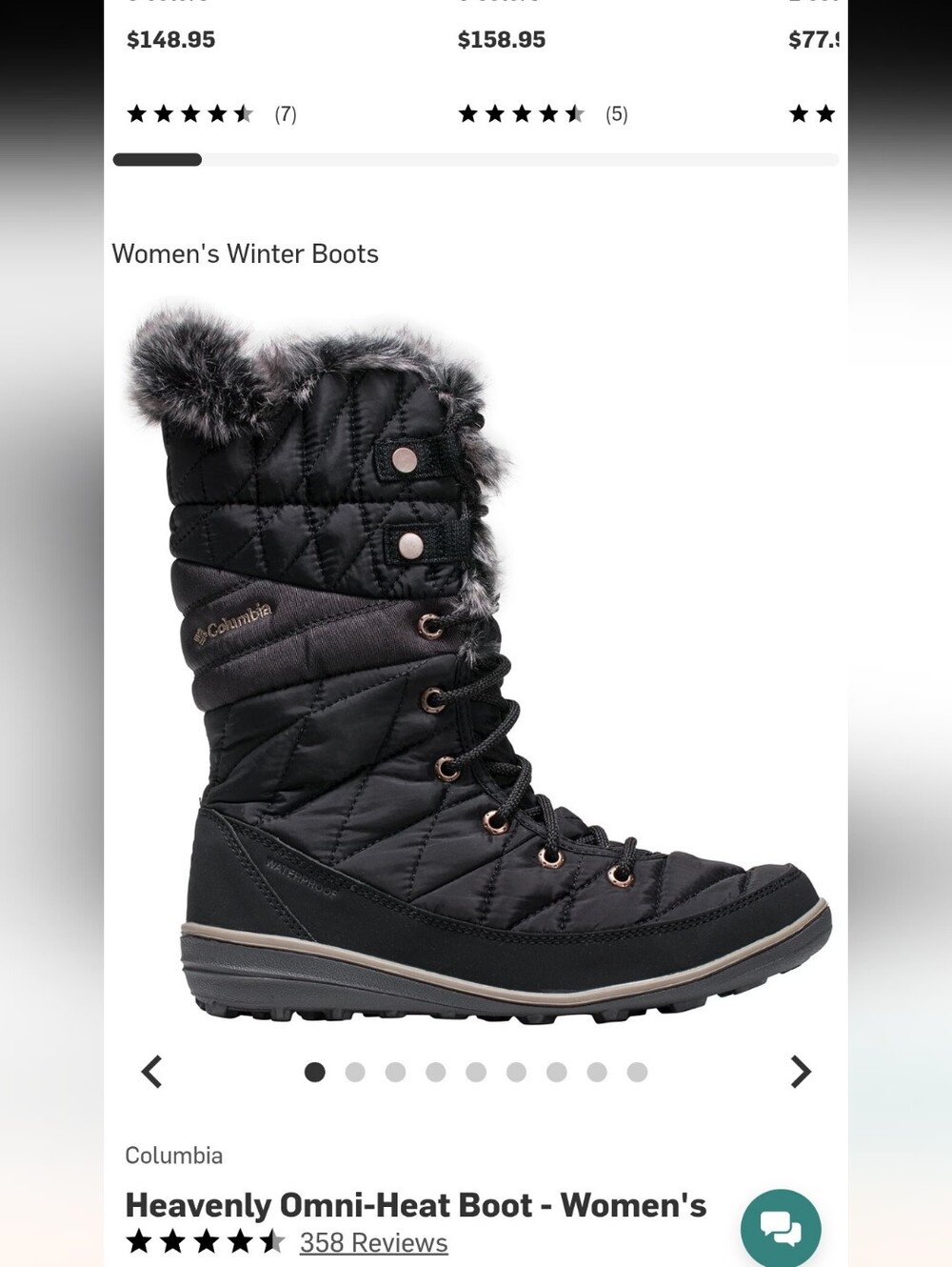 Columbia Heavenly Omni-Heat Black with Fur Trim Winter Boot - Picture 9 of 9